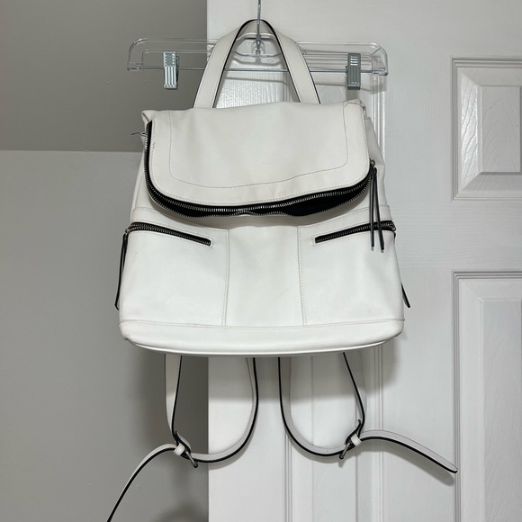 White Vegan Leather Backpack - Picture 2 of 3